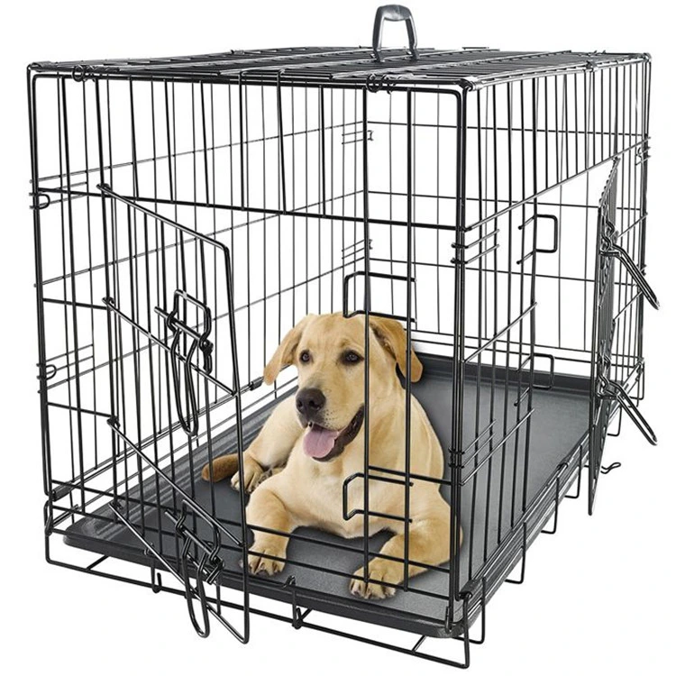 Metal Foldable Dog Kennel 24 30 36 42 48 Inch Pet Cage for Dogs and Cats