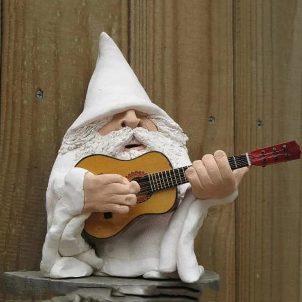 White Wizard Gnome Smoking Middle Finger Garden Yard Lawn Ornament Ci25212