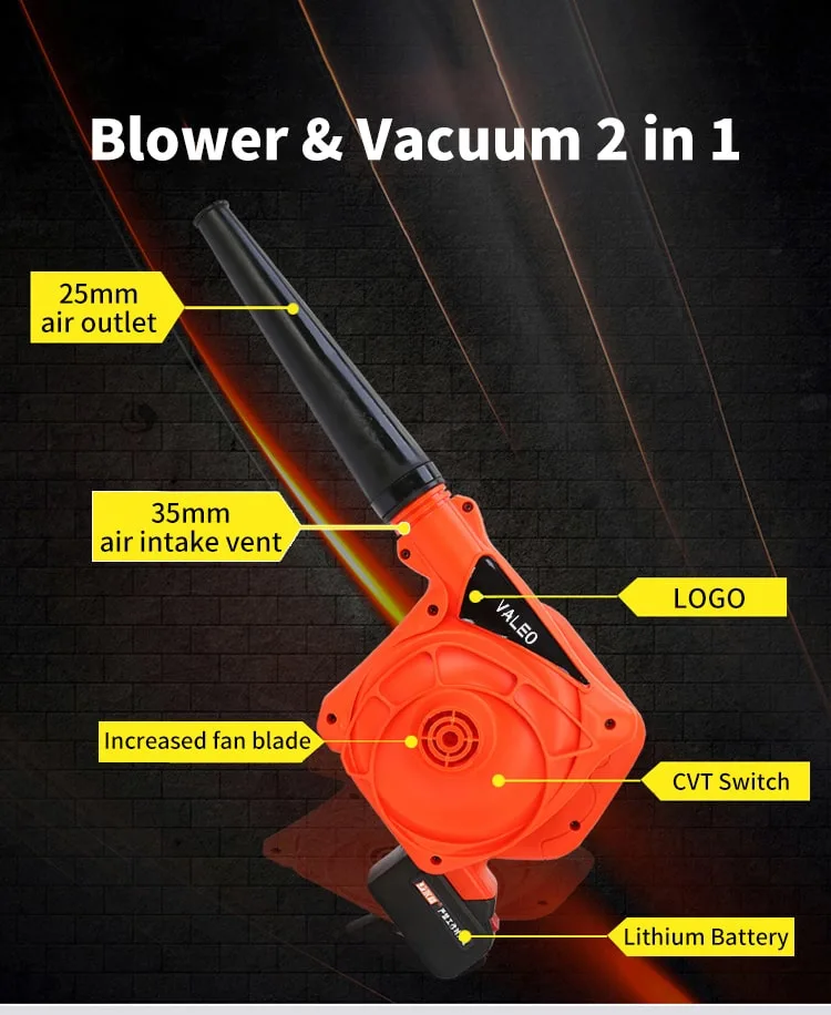 21V Hot Selling Three Speed Garden Leaf Blower Battery Operated Cordless Blower