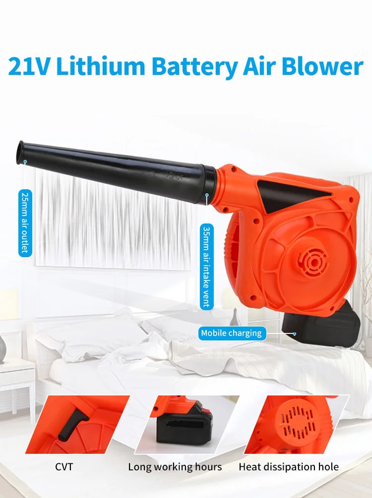 21V Hot Selling Three Speed Garden Leaf Blower Battery Operated Cordless Blower