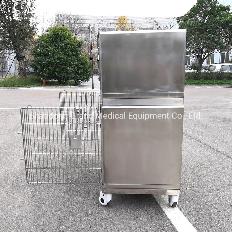 Large Pet Dog Cage Stainless Steel Dog and Cat Crate Heavy Duty Animal Vet House Cage