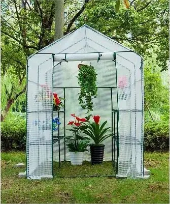 Outdoor and Indoor Portable Greenhouse Mini Walk in 3 Tiers 4 Shelves Stands Small Shelving Green House for Herb and Flower