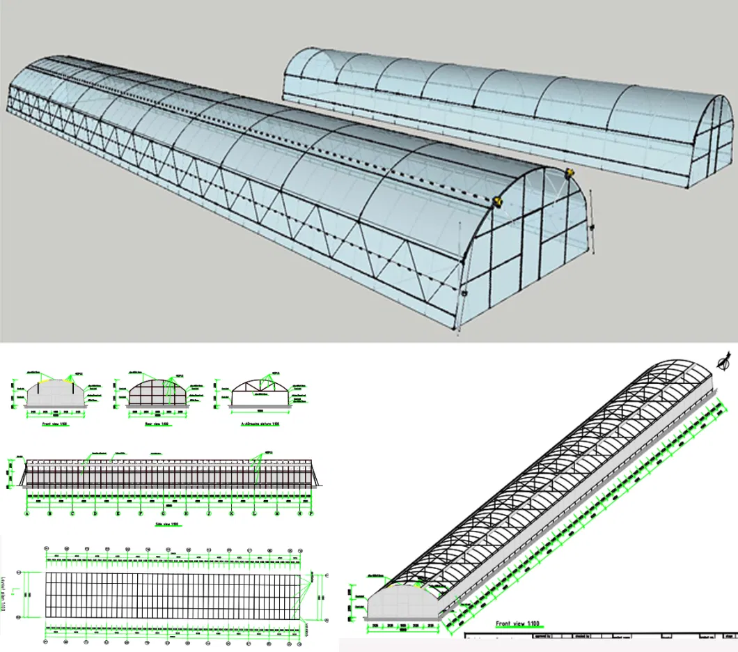 Agriculture Single-Span Arch Type Film Garden Greenhouse with Hydroponics Growing System for Agriculture/ Poultry/ Vegetables/ Tomatoes/ Strawberry