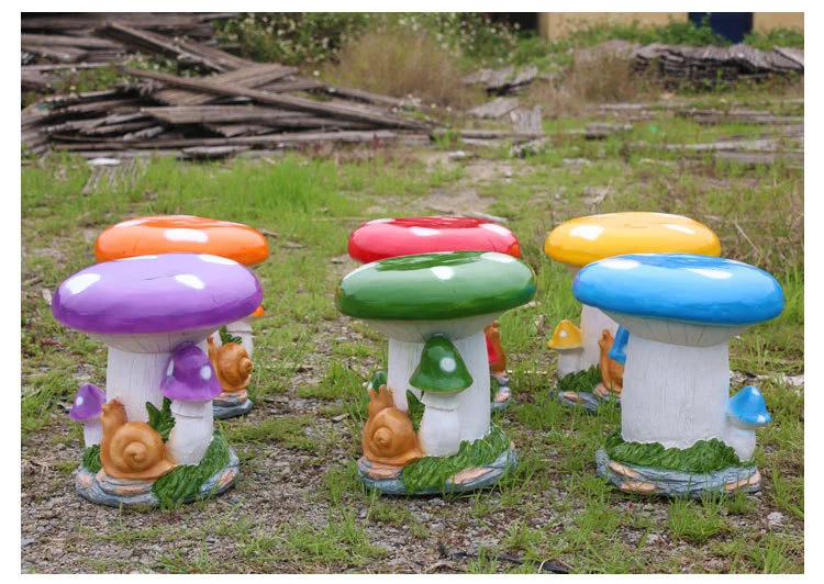 Fiberglass Sculpture Garden Decor Sculpture Mushroom Props Supply Factory