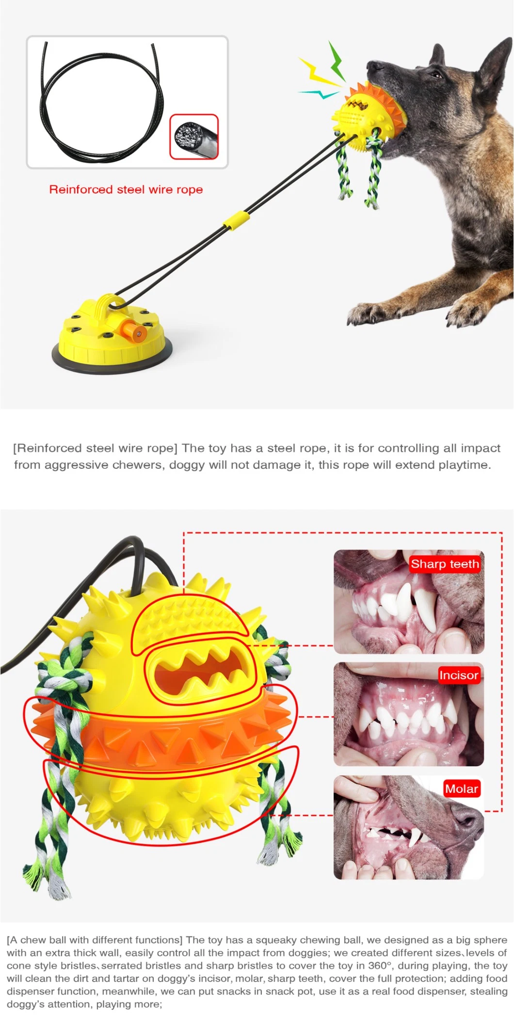 Food Spill Pet Toys Dog Pulling Chewing and Teeth Cleaning Dog Toy