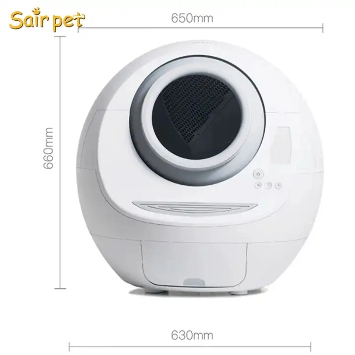 Smart Setting Almosphere Light Intelligent Control Cat Litter Box Auto Cleaning Cat Litter Tray Basin Luxury Ball Robbot Mute Automatic Self Cleaning Cat Toilet