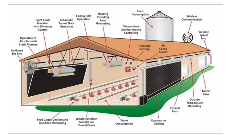 Prefabricated/Prefab Poultry/Chicken/Pig/Cow/Goat/Cattle/Hangar/Storage/Workshop Frame Steel Material Construction Structure Shed for Farm/Garden Roof Wall