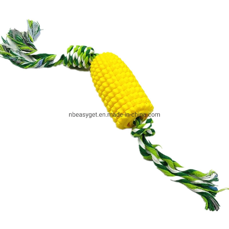 Pet Chew Toys, Dog Toy Corn Molar Stick Bite-Resistant Toothbrush Dog Toy with Rope, Cleaning Puppy Dental Care Brushing Stick Esg12740