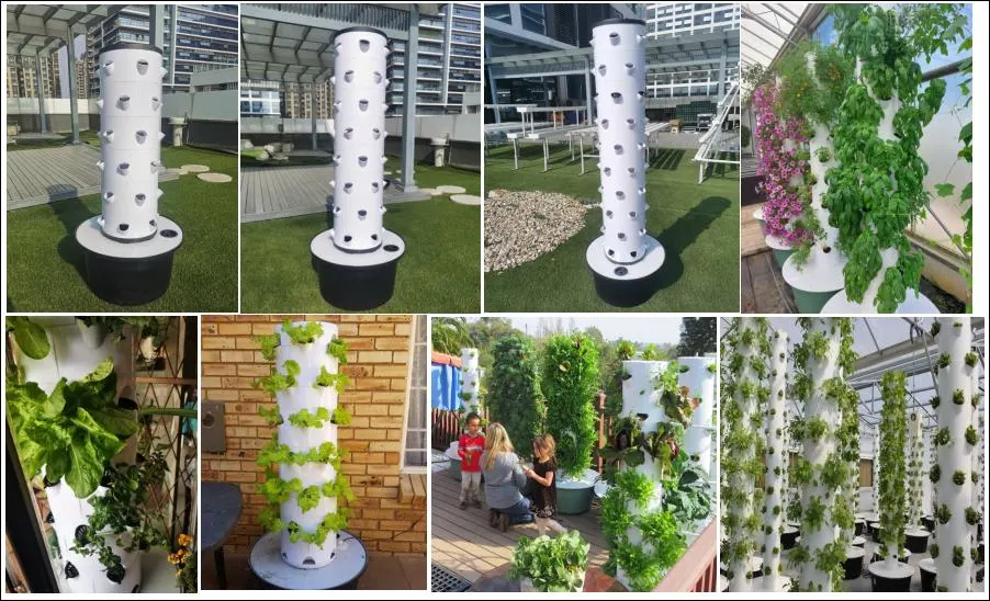 Nft Hydroponic Tower Gardening Vertical Tower Garden Aquaponics Tower System Garden