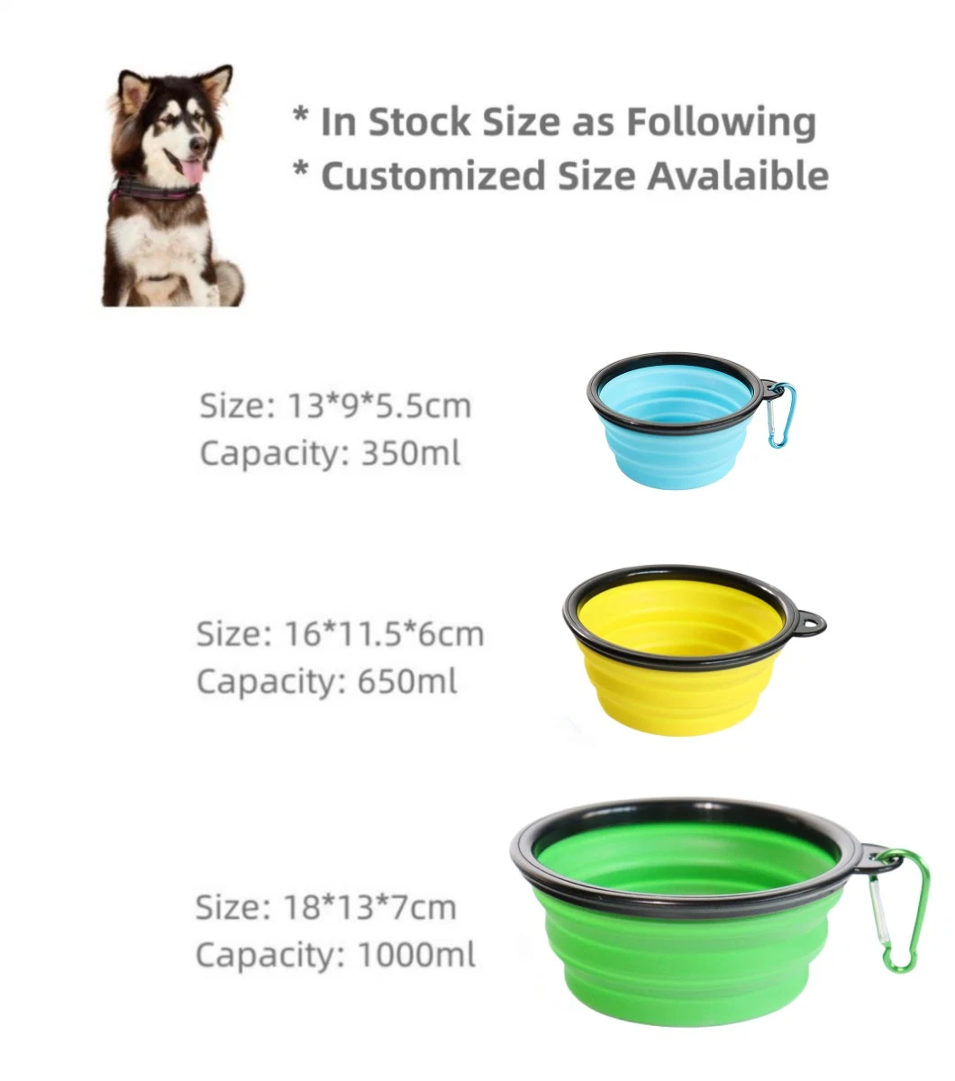 Silicone Pet Bowl Travel Collapsible Folding Dog Bowl