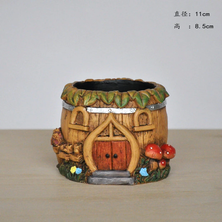 Custom Mushroom House Basket Garden Flower Pot Planter