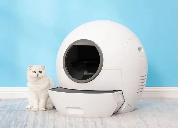 Multi Function White Color Smart Cat Litter Box WiFi Control Intelligent Cat Litter Tray Automatic Self Cleaning Large Space Cat Toilet