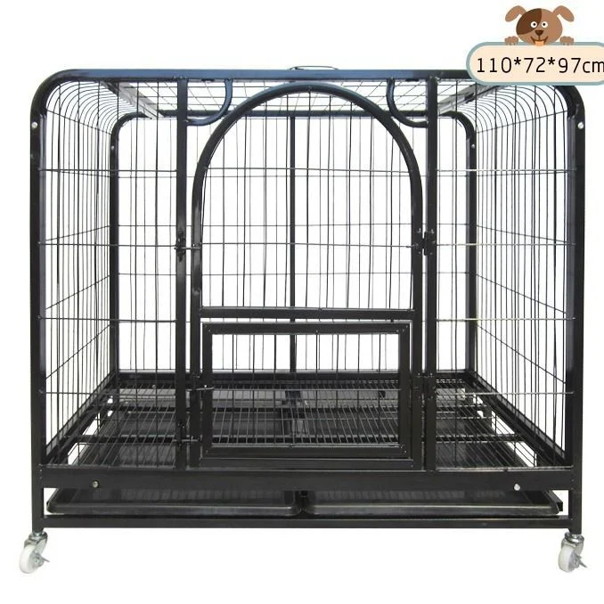 Customize Extra Large Double Doors Skylight Dog Cage Durable Bold Large Pet Dog Crate Movable Dog Cage