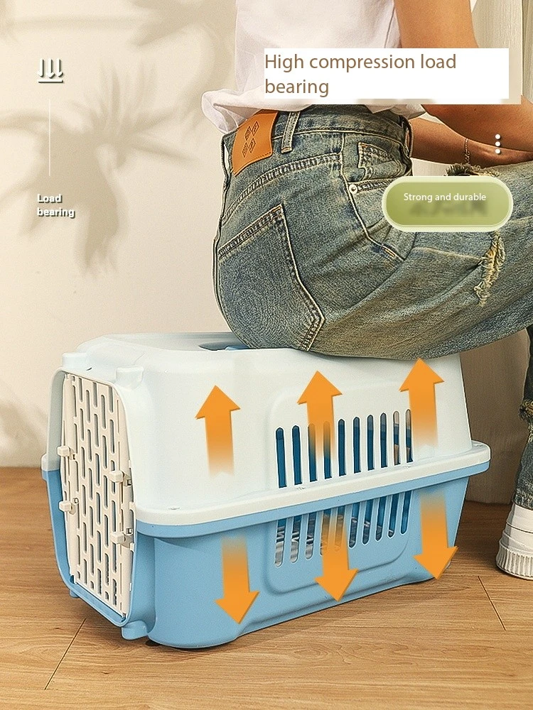Portable Kennel for Indoor/Outdoor Use-Designs Plastic Kennels Door Travel Dog Crate- Large Kennel