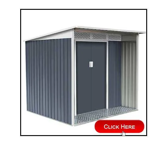 Double Slope Roof Tool Room Garden Storage Shed Tin House with Foundation