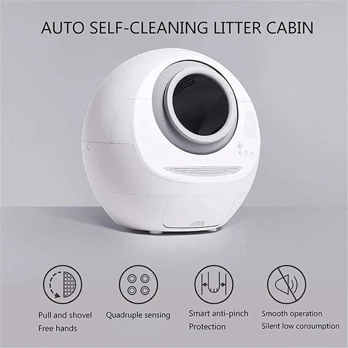 Multi Mode Setting Almosphere Light Cat Litter Tray Box Intelligent Control Auto Cleaning Cat Litter Toilet Box Smart Automatic Self Cleaning Cat Litter Box