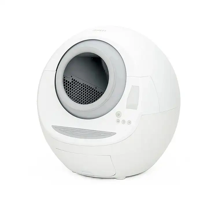 Smart Setting Almosphere Light Intelligent Control Cat Litter Box Auto Cleaning Cat Litter Tray Basin Luxury Ball Robbot Mute Automatic Self Cleaning Cat Toilet