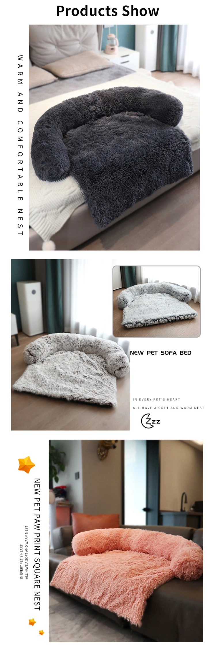Hot Sales Dog Mat Warm Plush Pet Cushion Sleeping Sofa Mat