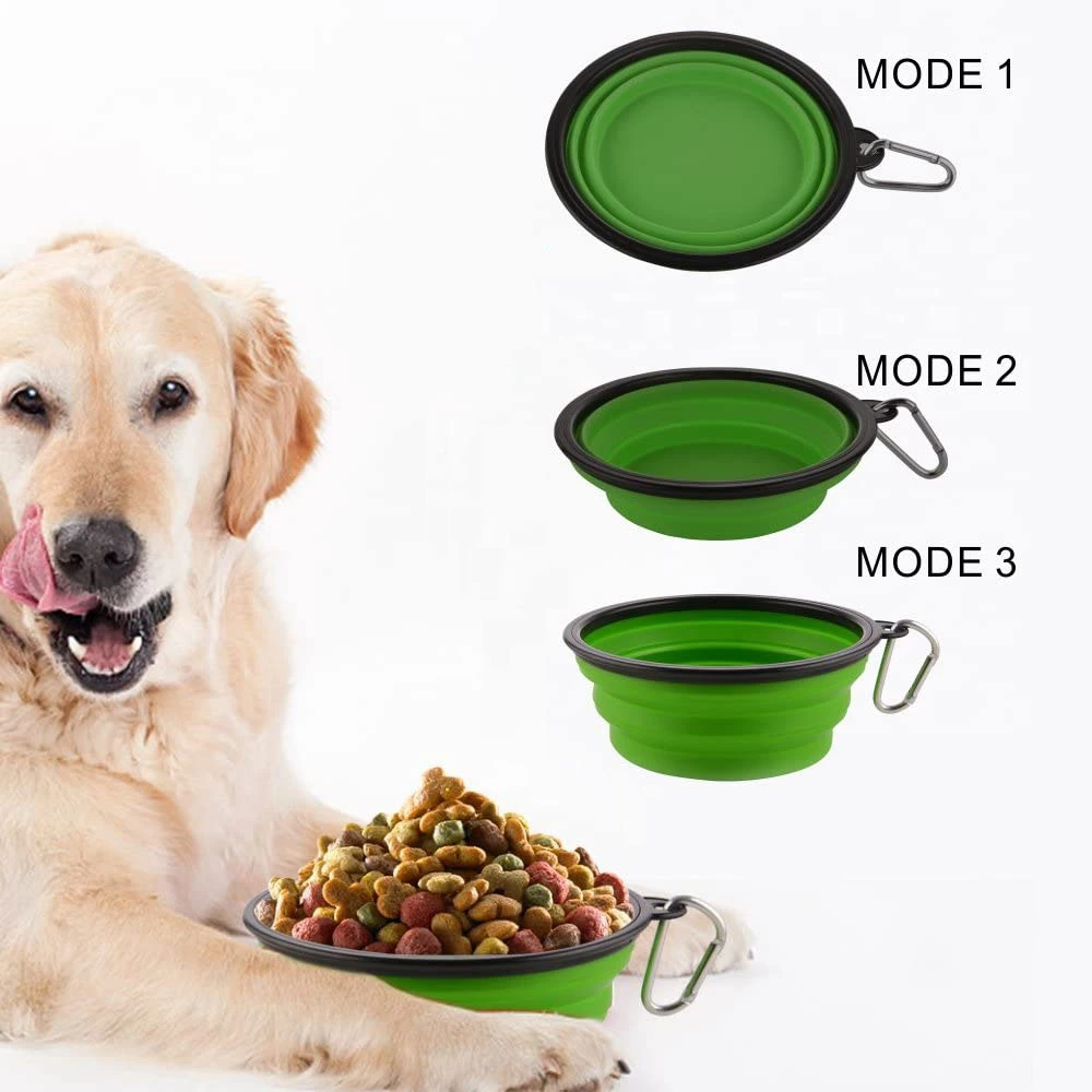 Wholesale Pet Silicone Folding Bowl Travel Portable Dog Food Bowl Foldable Cat Dog Bowl