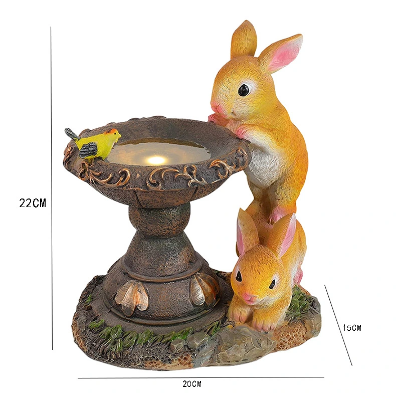 Rabbit Statue Solar Light for Outdoor Garden Decoration