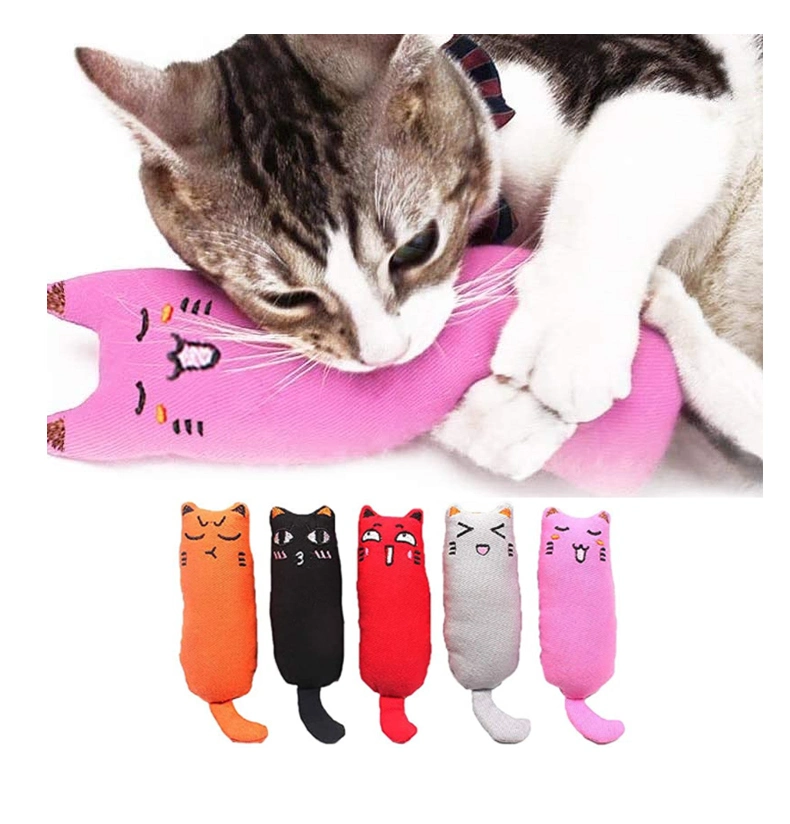 Cat Grinding Catnip Toys Funny Interactive Plush Cat Pet Kitten Chewing Toy Claws Thumb Bite Mint for Cats Teeth Toys