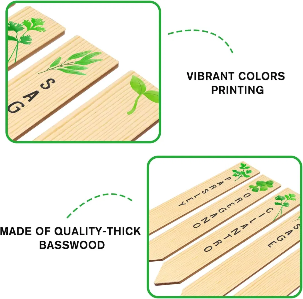 Custom Garden Decoration Gift Outdoors Wood Plant Labels Garden Plant Labels Sticks Succulent Name Tag Seedling Label Sign DIY Sign Post Fence Plaque Ornaments