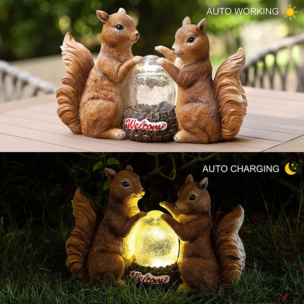 Outdoor Garden Squirrel Statues Yard Lawn Patio Ornaments