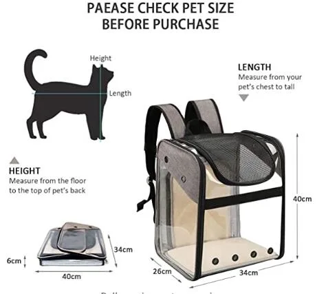 Portable Dog and Cat Carrier Backpack for Travel