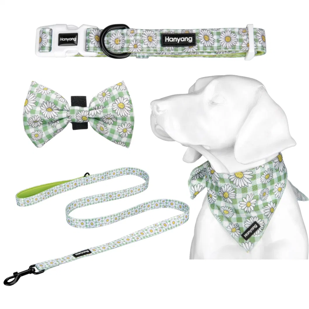 Hanyang Hot Selling Customized Pet Supply Reversible Dog Harness Leash Collar Set Pet Harness Dog Harness
