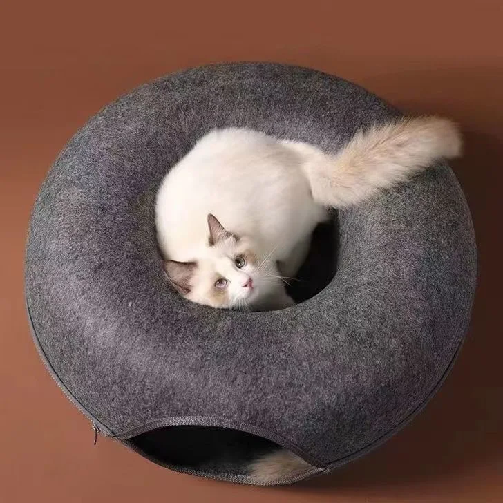 Cat Litter Four Seasons Universal Winter Warm Cat Bed Felt Donut Cat Litter Tunnel Cat Sleep Tire Cat Litter