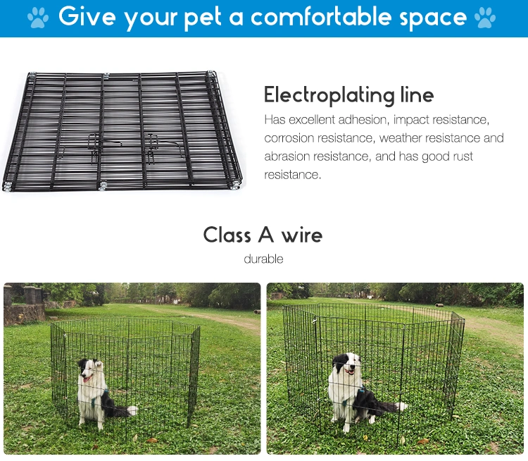 Stainless Foldable Portable Pet Fence Metal Dog Kennel Panel