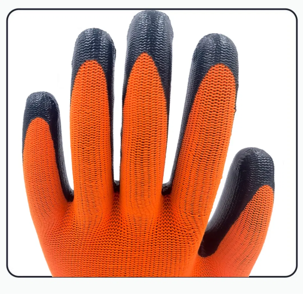 Eco-Textile Nitrile Coated Non-Slip, Oil and Abrasion Resistant Hardware Repair Safety Gloves