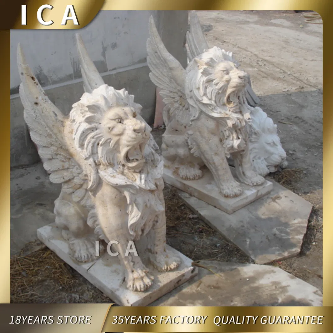 Life Size Outdoor Decoration Carving Marble Lying Lion Statue