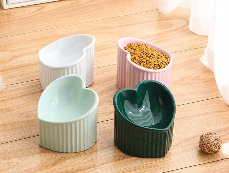 Raised Cat Food Water Bowl Tilted Elevated Cat Food Bowls No Spill Ceramic Pet Cat Food Feeder Bowl Collection