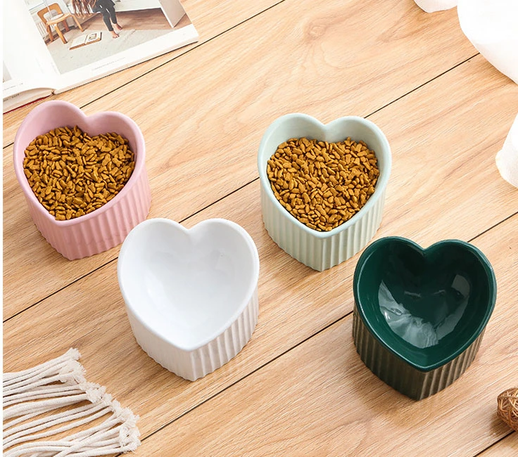 Raised Cat Food Water Bowl Tilted Elevated Cat Food Bowls No Spill Ceramic Pet Cat Food Feeder Bowl Collection