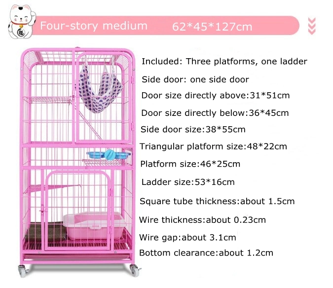 Wholesale 4 Floors Cat Dog Portable Iron Mesh Pet Animal Cages