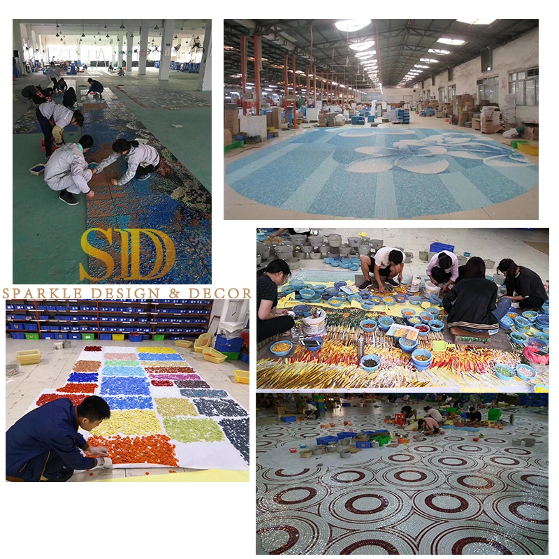 Customized Glass Mosaic Patterns Glass Mosaic Artwork Murals for Big Wall Decoration