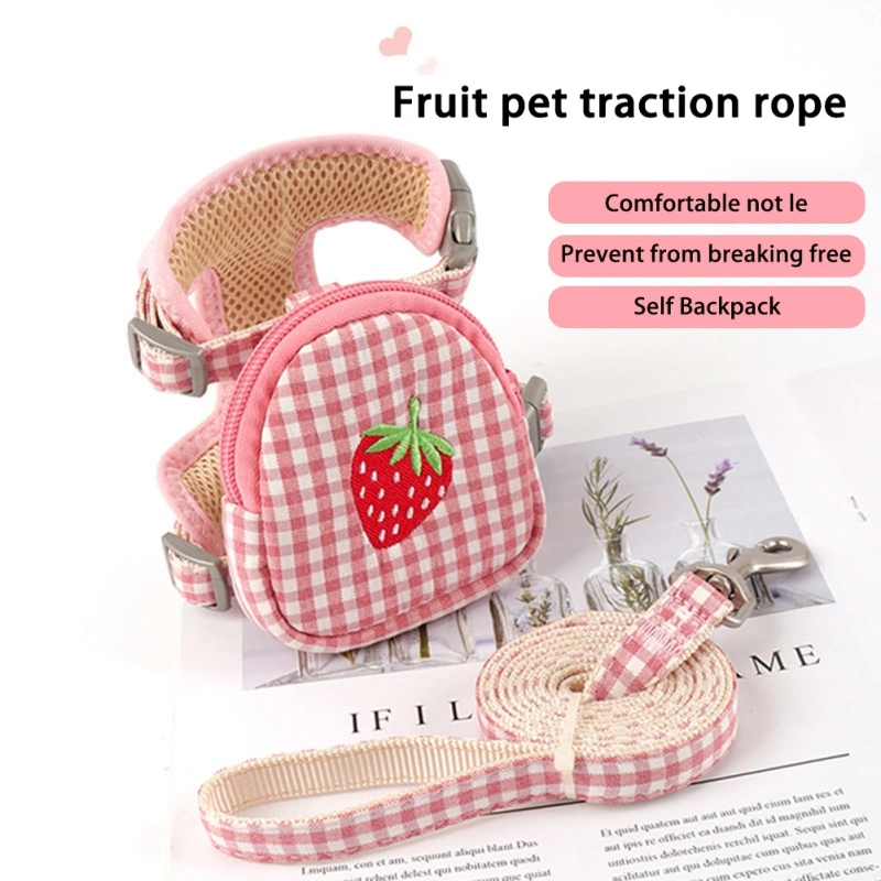 Green Color Pet Cat Dog Harness Leash Outdoor Backpack for Small Dog Teddy