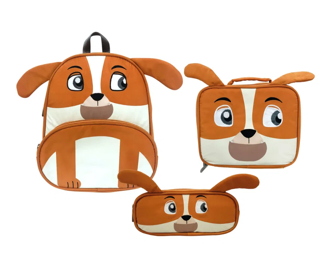 Students School Bag Kids Dog Style Travel Backpack with Padded Back &amp; Adjustable Strap