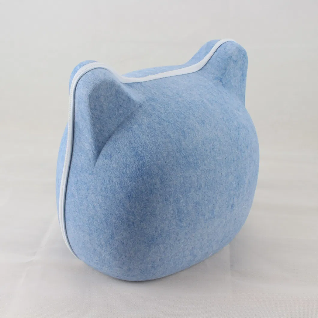 Blue Kitten Shape Pet Cage Donut Cat Tunnel Bed Pets House Amazon Hot Selling Cat Bed Visible Cat Cages for Outdoor Bag