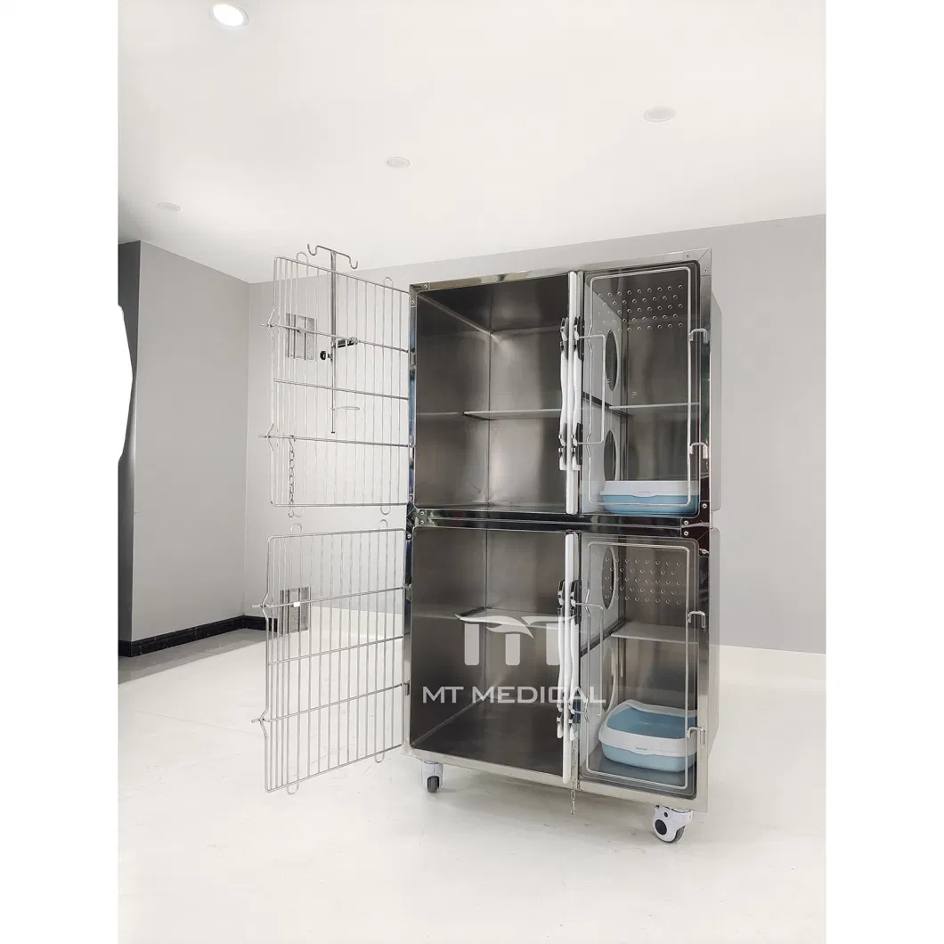 Mt Medical Low Price High Quality Wholesale Multiple Sizes Kennel Metal Foldable Stainless Steel Pet Dog Cat Cage for Large Dog