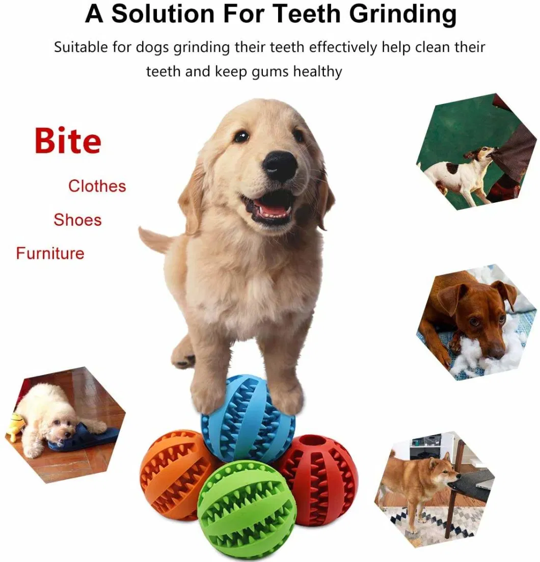 Rubber Indestructible Squeaky Treat Interactive Pet Ball Chew Dog Toy