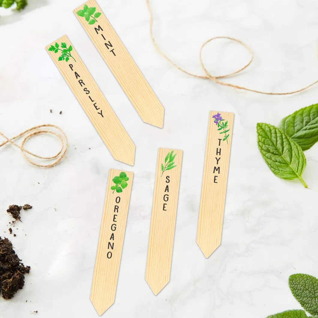 Custom Garden Decoration Gift Outdoors Wood Plant Labels Garden Plant Labels Sticks Succulent Name Tag Seedling Label Sign DIY Sign Post Fence Plaque Ornaments