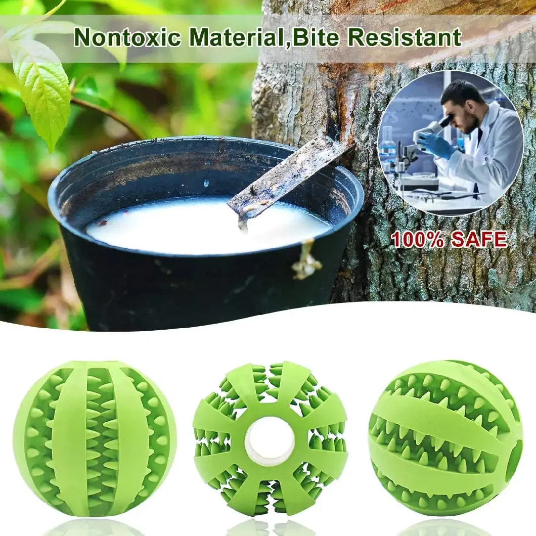 Rubber Indestructible Squeaky Treat Interactive Pet Ball Chew Dog Toy