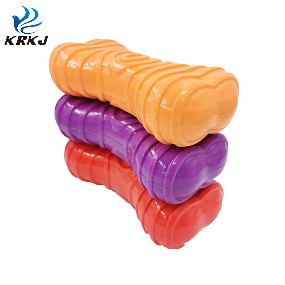 Tc-5c050 Newest Colorful Sturdy Bone Shape TPR Pet Dog Chew Toy