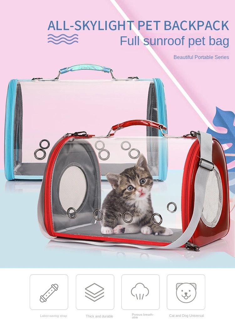 Wholesaletransparent Breathable Portable PVC Pet Carrier Bag Outdoor Backpack Dog Cat Cages