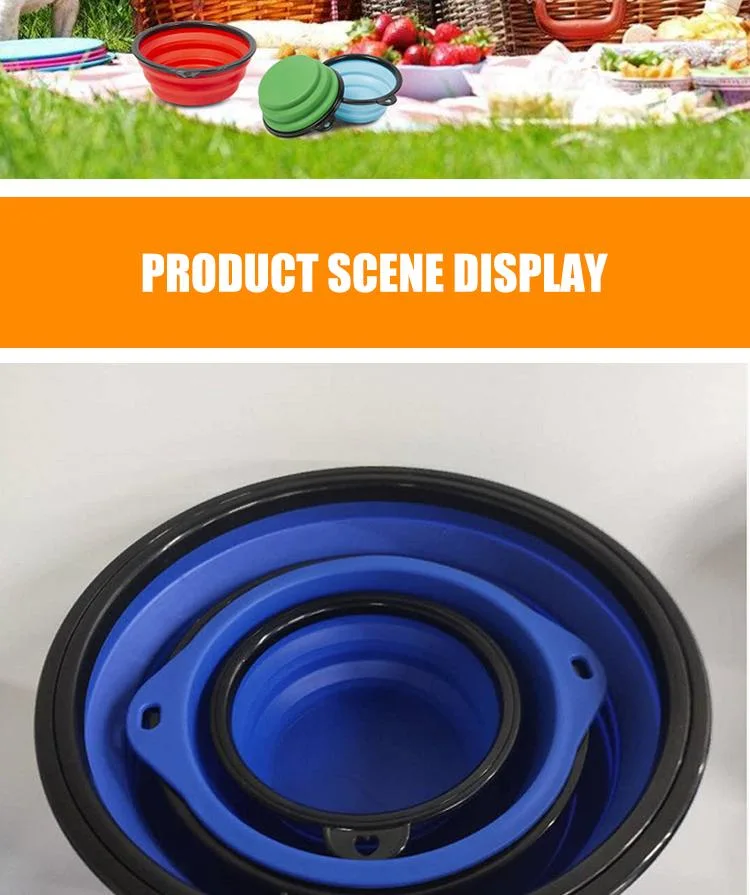 Wholesale Durable Silicone Foldable Dog Pet Food Bowl