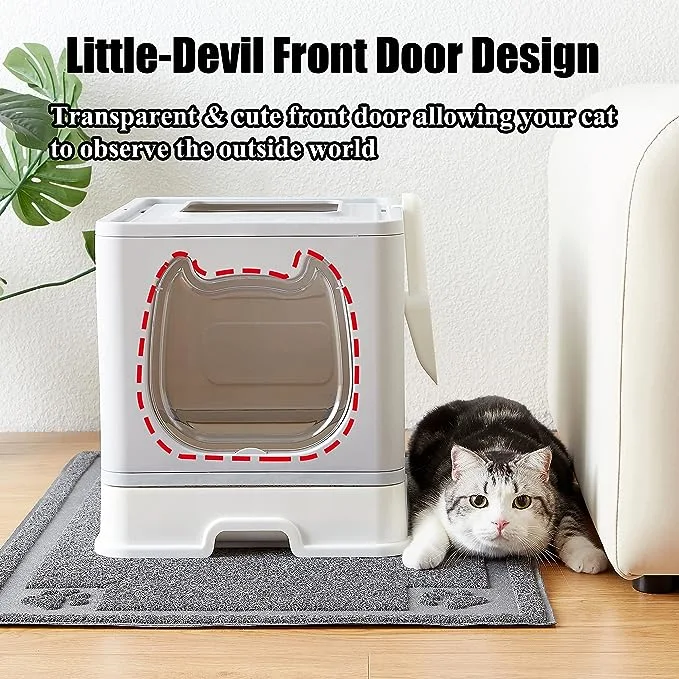 Portable Cover Self Cleaner Cat Litter Box Small Medium Cats Top Entry Kitten Litter Potty