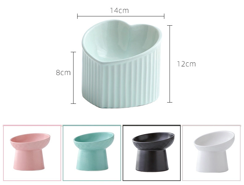 Raised Cat Food Water Bowl Tilted Elevated Cat Food Bowls No Spill Ceramic Pet Cat Food Feeder Bowl Collection