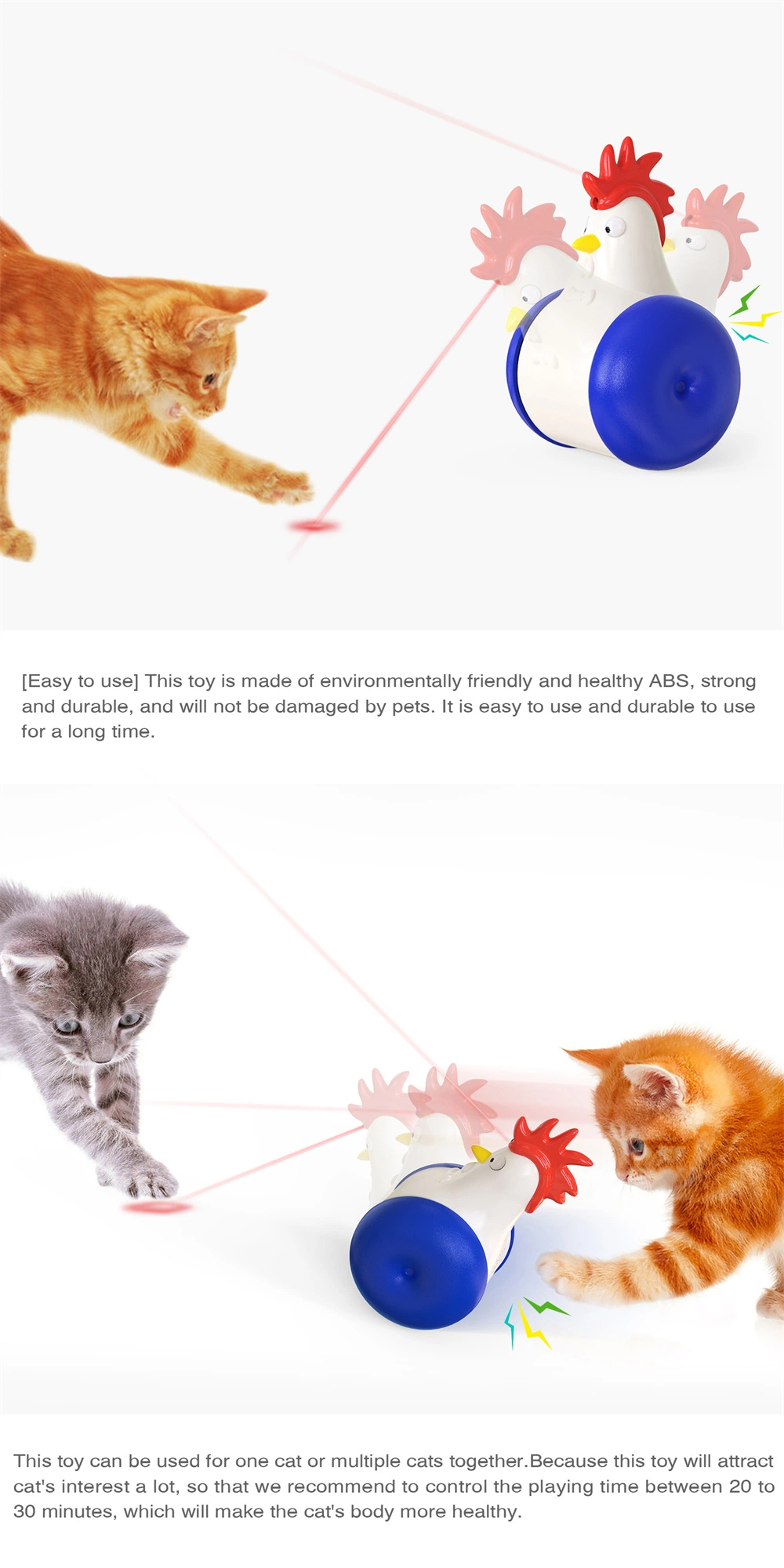 Interactive Automatic Cat Laser Toys Squeaky Toy Bird Song Toy